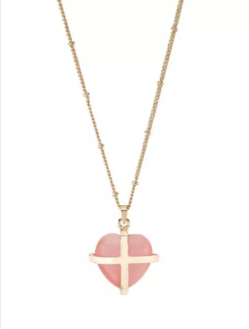 Kellis Gifts Necklaces Heart Shaped Healing Cat's Eye Pink Necklace Alexa's Angels